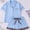 Blue, variant on Womens 2 Piece Pajama Set Leopard Print Button Down Notch Collar Top with Shorts Soft Lightweight Loungewear for Sleep