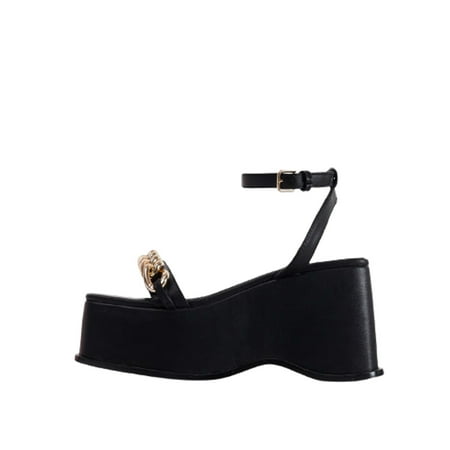 

Womens Metal Chain Ankle Buckle Strap Square Toe Platform Mid Heel Roman Sandals Summer Open Toe Slide Sandals Comfortable Flats Flip-Flops Sandal Casual Platforms Wedge Sandals Heeled Sandals A061