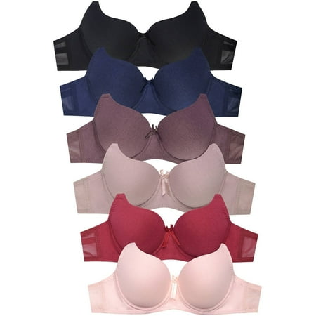 

DailyWear Womens Everyday 6 Pack of Bras 4439P 38C