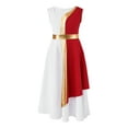 thumbnail image 6 of Zaldita Girls Ballet Worship Dance Dress Kids Sleeveless Color Block Robe Dress Praise Liturgical Dancewear Costume A Red 10, 6 of 7