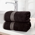 Lavish Home 35x70in Bath Towels 2PC Quick Dry Cotton Towel Set (Black