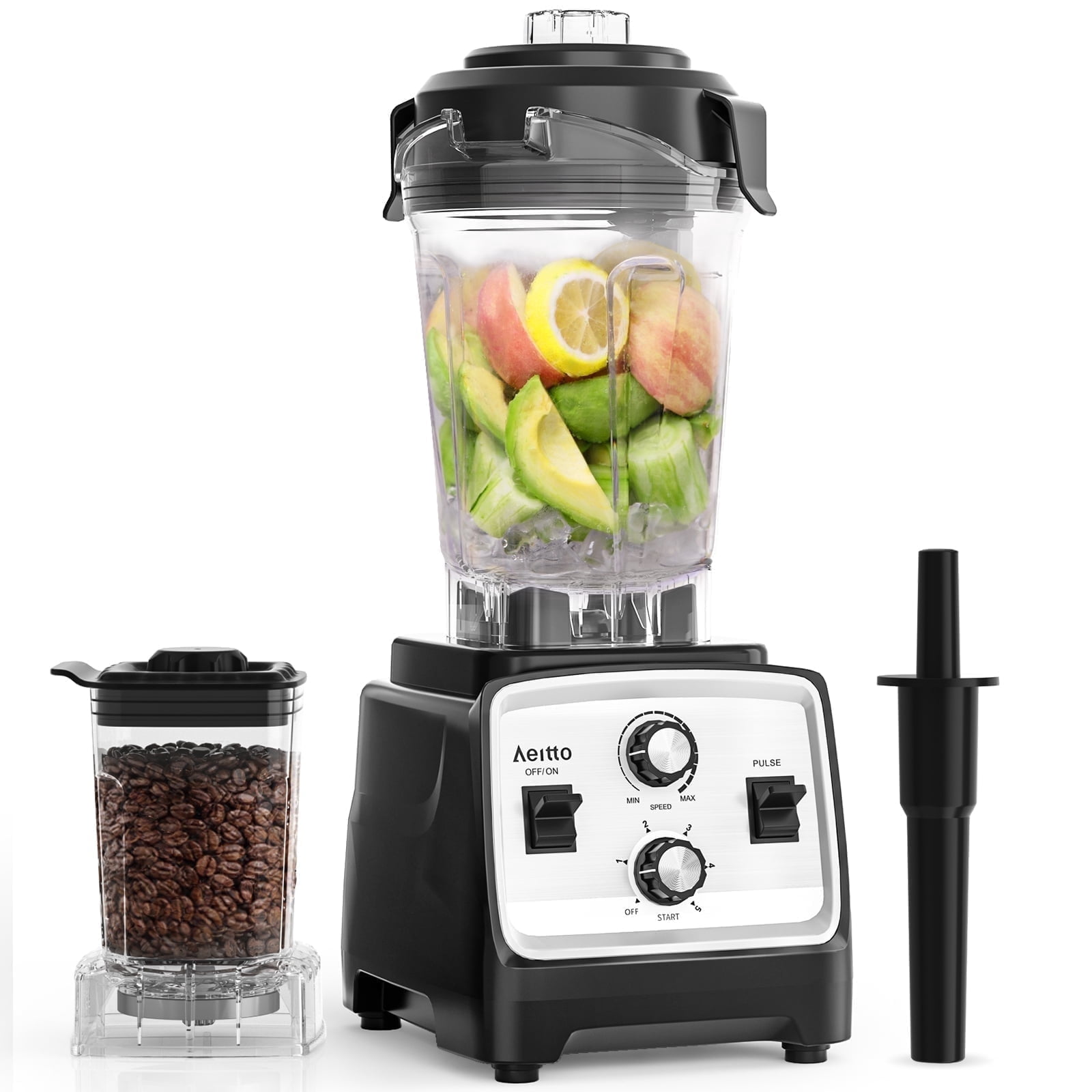 Aeitto Blender, Blenders for Kitchen with 1800W Motor, 68oz. Large Capacity, 2-in-1 Blender & Grinder Combo, BPA-Free Countertop Professional Blender for Smoothies, Ice Crush, Frozen Drinks, Silver