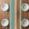 thumbnail image 6 of Farmhouse Teal Blue Brown Table Runner - 72 Inch Long, Kitchen Dining Table Runner Dresser Scarves, Vintage Wooden Striped Farmhouse Decor for Coffee Tables Wedding Party Banquet, 6 of 8