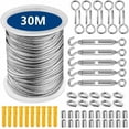 thumbnail image 1 of Kit de cuerda colgante de acero inoxidable 30 metros NQ con tensor y ganchos, 1 of 5