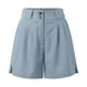 thumbnail image 5 of Pantalones cortos de cintura alta para mujer - Abertura lateral, bolsillos - Informal de negocios - Espalda elástica, cierre con cremallera - Tallas S-XXL, 5 of 6