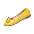 thumbnail image 2 of Miluxas Women's Metal Bow Ballet Flats - Round Toe Slip-On Shoes, Versatile Footwear for Work, Casual & Everyday Wear Yellow 7.5(40), 2 of 9