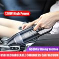 thumbnail image 3 of Aspiradora de mano inalámbrica para coche, potente succión ciclónica, 120 W, recargable por USB, portátil, miniaspiradora para coche, para pelo de mascotas, para uso en seco y húmedo, 3 of 9