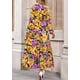 thumbnail image 4 of Vestido Maxi PRETTYGARDEN Mujer Otoño 2025 Floral Cuello en V XXL, 4 of 8