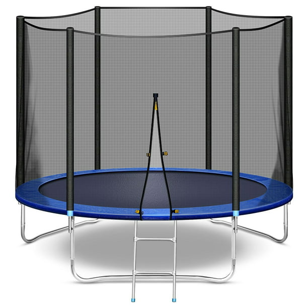 INCLAKE Trampoline with Safety Enclosure Net,10 FT Exercise Trampoline with  Jumping Mat and Spring Cover Padding, 661lbs Weight Limit for Kids and 