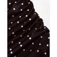 thumbnail image 3 of Coffee Brown Polka Dot Strapless Bodycon Mini Dress With Ruched Waist And Tiered Ruffle Hem, 3 of 5