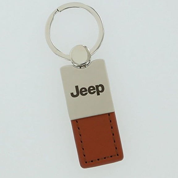 Jeep Keychain & Keyring - Duo Premium Brown Leather