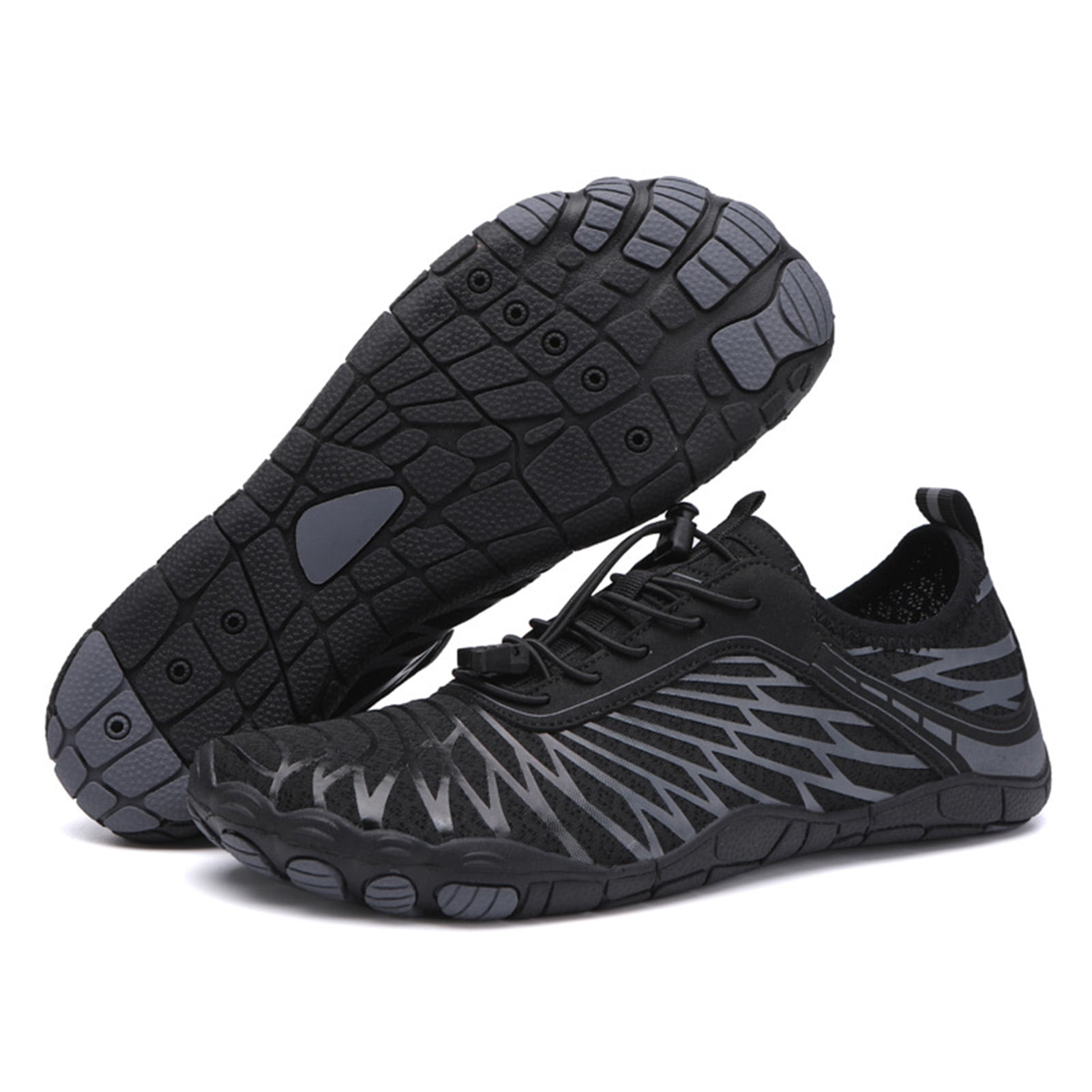 Sioweci 1 Pair Men Women Barefoot Shoes Soft Breathable Lightweight Unisex Non-Slip Hiking Barefoot Slipper Shoes Footwear Black Size 39