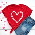 thumbnail image 5 of Yuanlook Valentines Day Short Sleeve Shirts for Women Love Heart Print T-Shirt Happy Valentine Day Tee Tops S-3XL, 5 of 5