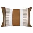 thumbnail image 2 of Modern Brown Queen Size Pillow Cover, Pillowcase Protectors with Zipper, Breathable Decorative Throw Pillow Case Cover, Boho Contemporary Geometric Striped Pillow Shams for Couch Sofa 20x30Inch, 2 of 8