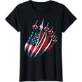 thumbnail image 1 of Camiseta patriótica estadounidense, 100% algodón, holgada, negra, con diseño. Lavable a máquina. Ideal para uso informal, actividades al aire libre y celebraciones., 1 of 6