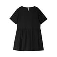 thumbnail image 6 of MKOSPLRT Cotton Linen Dresses for Girl Short Sleeve Crew Neck Tshirt Dress Solid Loose Fit Mini Dress Casual Summer Beach Dress with Pocket, 6 of 9