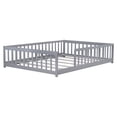thumbnail image 4 of Bellemave Full Size Montessori Bed Frame with Slats and Rails, Solid Wood Full Floor Bed for Kids/Boys/Girls, No Box Spring Needed (Gray), 4 of 6