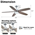 thumbnail image 4 of James Allan BOCFA97556CH 52" 5 Blade Indoor Led Ceiling Fan - Chrome, 4 of 7