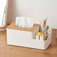 thumbnail image 3 of sunsanly Tissue Box Desk Organizer with Storage Compartment Large Capacity Modern Pen Holder Small Table Organizer Case Office Accessory, 3 of 8