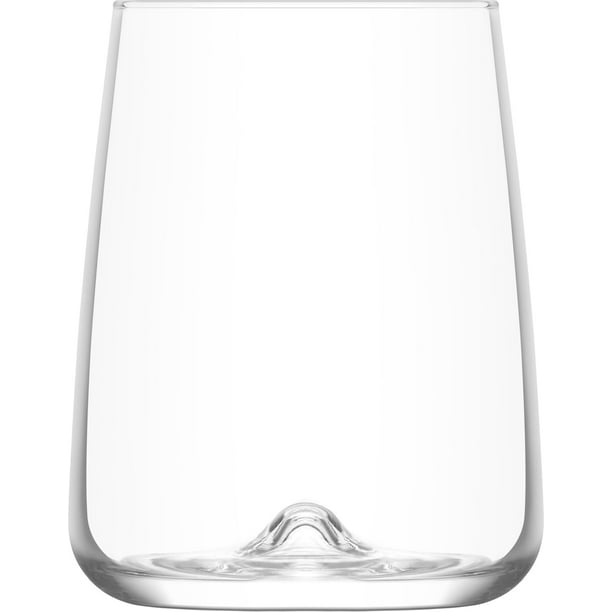 Juego 6 Vasos Copa Stemless Terra Vidrio Cristal 360 ml Para Cocina, Banquetes, Fiestas