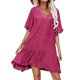 thumbnail image 2 of Encubrimiento de ropa de playa de manga corta,Vestido con cuello en V para mujer Traje de baño para mujer Encubrimiento de playa Vestido con cubierta de bikini con cuello en V Innovación moderna, 2 of 2