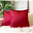 thumbnail image 2 of Aiking Home 20x20 Inches Faux Silk Square Throw Pillow Cover, Zipper Closure, Red (Set of 2), 2 of 7