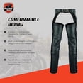 thumbnail image 5 of Daniel Smart Motorcycle Leather Chaps All Season Unisex Biker Assless Chaps with Customizable Fit & Jean Style Pockets, 5 of 6