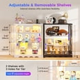 thumbnail image 5 of VKCC Display Cabinet with Glass Door and RGB, Lockable Curio Cabinet with Charging Station, Adjustable Shelves Bookshelf for Living Room, White, 5 of 11