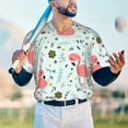 thumbnail image 4 of Fotbe Cute Flamingo Baseball Jersey Shirt for Men and Women, Casual Short Sleeves Button Down T-Shirt-Medium, 4 of 9