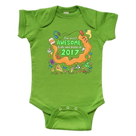 

Inktastic The Most Awesome Kids are Born in 2017 Gift Baby Boy or Baby Girl Bodysuit