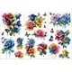 thumbnail image 1 of Juego de 3 pegatinas autoadhesivas de rosas de acuarela para manualidades y muebles, de 15 x 30 cm., 1 of 6