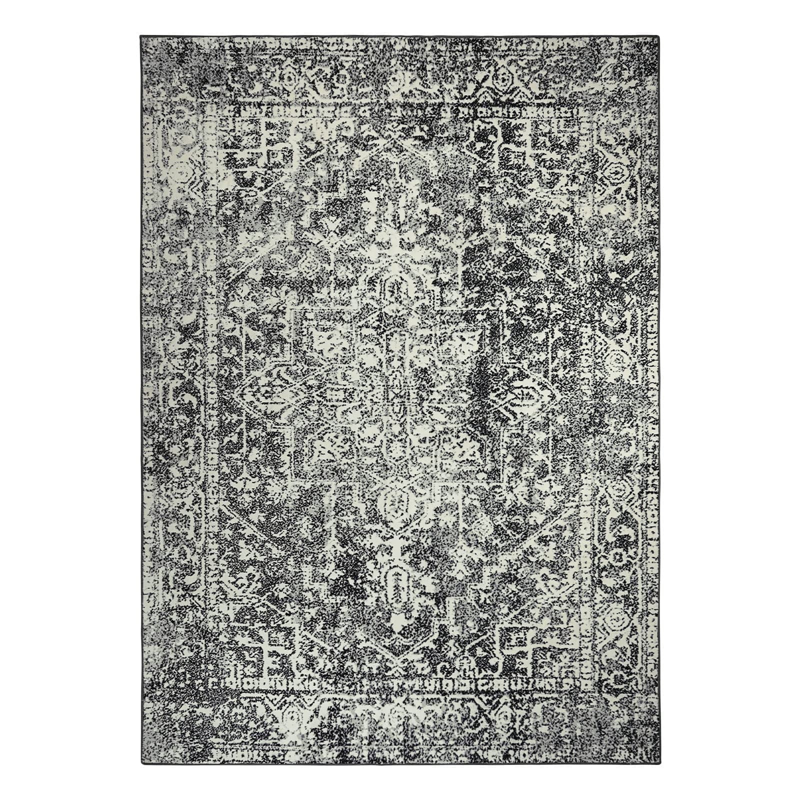 Wonnitar Washable Rug, Vintage 5x7 Rug Runner for Hallways Non-Slip, Traditional Non-Shedding Entryway Mat Soft Carpet for Bathroom Foyer Bedroom