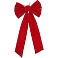 thumbnail image 2 of Set of 12 - 20" X 9" Red Velvet Festive Holiday Christmas Bows - Perfect as Tree Ornaments - Tree Filler - Decorative Ornaments - Perfect for Preparing for the Holi, 2 of 2
