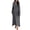 Gray, variant on Women's Round Neck Maxi Dress with Flowing Cape Sleeves 100% Polyester Elegant Floor Length Chic Dress for Evening Wear