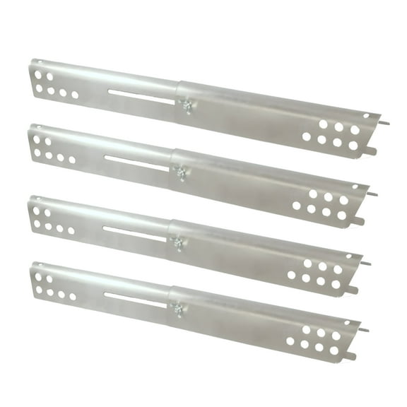 Set of Four Adjustable Length Stainless Steel Replacement Heat Plates for Charbroil Advantage Gas Grill Models and Others
