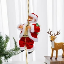 Virelaxpo Electric Musical Santa Claus Climbing Ornament with Bead Chain, Christmas Tree Decoration with Three-Speed Change, Festive Gift for Indoor and Outdoor Holiday Parties