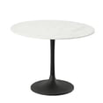 thumbnail image 2 of Contemporary Home Living Pedestal Style Marble Top Dining Table - 40" - White and Black, 2 of 4