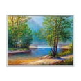 thumbnail image 1 of Designart Green Trees By The Riverside FLOAT FRAME WALL ART, 1 of 4