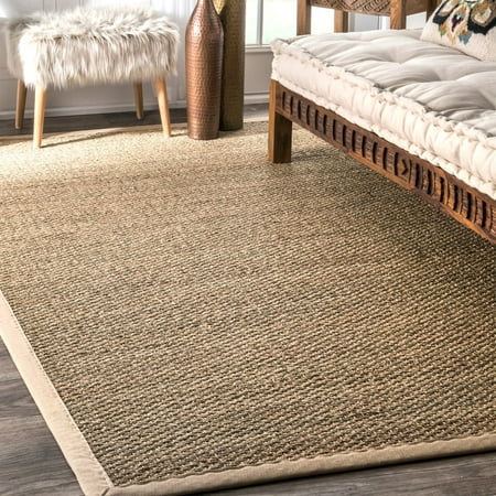 Pottery Barn Seagrass Stool The Gray Barn Parsons Green Handmade Natural Fiber Cotton Border Seagrass Area Rug - 2'6 x 4' ()