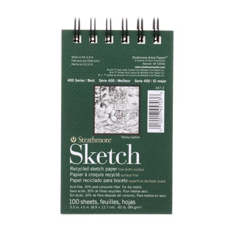 UPC: 0012017457036 | Strathmore 400 Series Recycled Sketch Pad – 3 1/2  x 5   Portrait  100 Sheets
