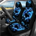 thumbnail image 2 of Yuyamidu Dolphin Blue Car Seat Cover with Steering Wheel Cover Hibiscus Headrest Covers Seatbelt Pads Handbrake Cover Armrest Cover Keychain Coasters 14pcs Auto Accessories, 2 of 7