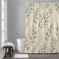 thumbnail image 2 of Bedliving Shower Curtain Set with 12 Hooks, Sage Eucalyptus Botanical Waterproof Fabric, 72" x 72", 2 of 9