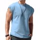 thumbnail image 3 of Chaleco de gimnasio de verano para hombre, camiseta holgada de secado rápido para ejercicio físico, camiseta deportiva sin mangas con hombros anchos, camiseta sin mangas para culturismo, 3 of 5