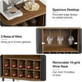 thumbnail image 5 of VEANERWOOD 28" Wine Bar Cabinet with 2 Sliding Door Fluted Texture, Modern Coffee Cabinet with Bttom Shelf, Adjustable Feet & 9 Glass Holder, 5 of 9