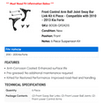 thumbnail image 2 of Front Control Arm Ball Joint Sway Bar Link Kit 6 Piece - Compatible with 2010 - 2013 Kia Forte 2011 2012, 2 of 2