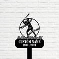 thumbnail image 4 of Handmadetneonsign Baseball Metal With Stake, Baseball Metal Name Sign Stake, Sport Metal Stake Decor, 4 of 5