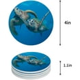 thumbnail image 1 of FMSHPON Ocean Sea Turtle Set of 4 Round Coaster for Drinks, Absorbent Ceramic Stone Coasters Cup Mat with Cork Base for Home Kitchen Room Coffee Table Bar Decor, 1 of 4
