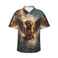 thumbnail image 2 of Yiaed Cloud Rainbow Winged Dog Print Hawaiian Shirt for Men Short Sleeve Button Down Shirts Beach Shirts for Men-3X-Large, 2 of 5
