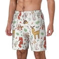 thumbnail image 2 of Uemuo Cute Little Animals Pattern Mens Swim Trunks Quick Dry Board Shorts with Mesh Lining, Stretch Beach Shorts Quick Dry No-Chafing Board Shorts-Small, 2 of 9
