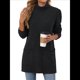 thumbnail image 3 of Camisas de Larga para Mujer, Blusas Túnica Casuales de Cuello Alto Negro XL, 3 of 10